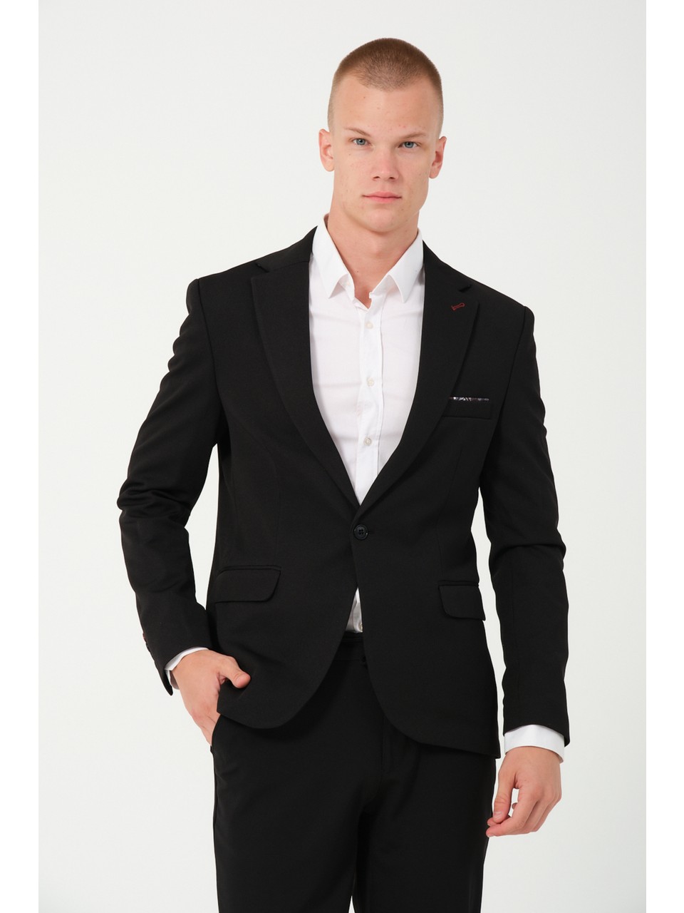 Erkek Slim Fit Blazer Ceket Siyah